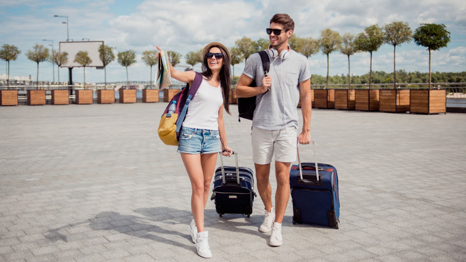 Happy people traveling after successful visa consultation